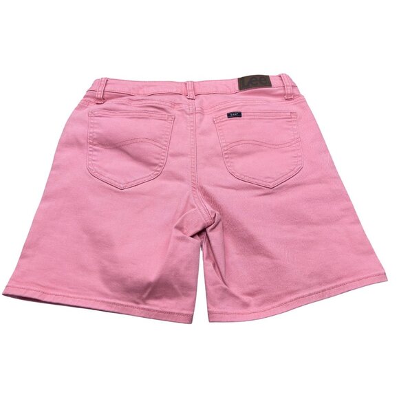 Lee Womens Regular Fit Mid Rise Pink Shorts Size 6M Cotton/Polyester - Picture 2 of 8